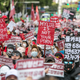 Thousands of women rallied in South Korea’s capital to protest against secretly filmed pornography and urge its government to come up with measures to tackle sexual abuse. Mass demonstrations by women have occurred in Seoul every month as the country has been in a grip of spy cameras used to capture women and sometimes men undressing, going to the toilet, or in changing rooms which are then posted online at pornographic sites. (Photo by Jean Chung/Getty Images)